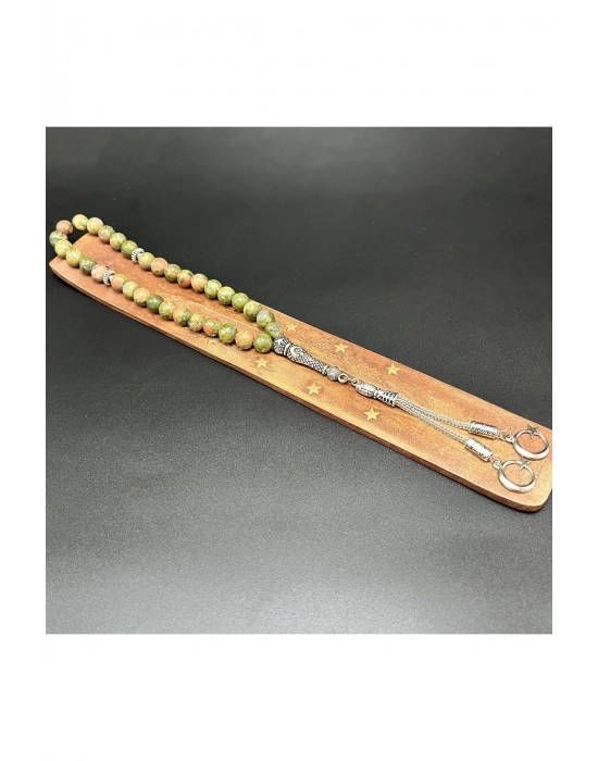 Sertifikalı Unakit 8mm 33lük Doğal Taş Tesbih