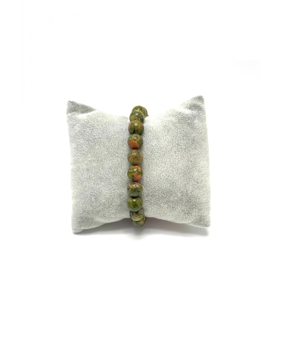 Sertifikalı Unakit 8mm Elastik Misinalı Doğal Taş Bileklik