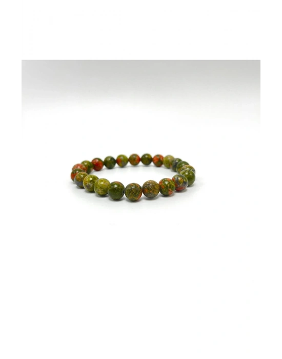 Sertifikalı Unakit 8mm Elastik Misinalı Doğal Taş Bileklik