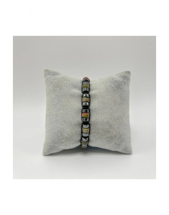 Sertifikalı Unakit Disk Model Doğal Taş Makrome Bileklik Ayarlanabilir Ölçü