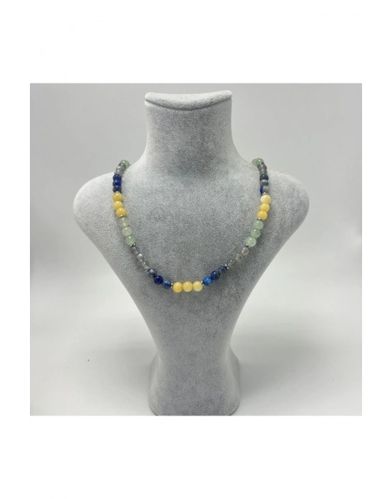 SERTİFİKALI Yay Burcu 6mm 925 Ayar Gümüş Doğal Taş Kolye 55 cm