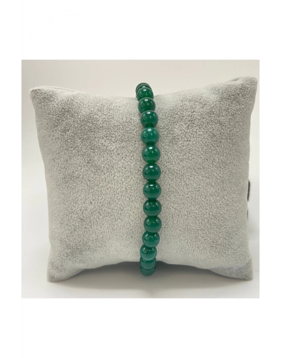 SERTİFİKALI Yeşil Akik 6mm Doğal Taş Bileklik