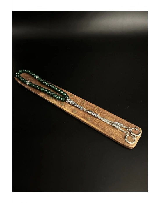 Sertifikalı Yeşil Akik 8mm 33lük Doğal Taş Tesbih