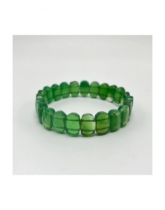 Sertifikalı Yeşil Akik Doğal Taş Roleks Bileklik