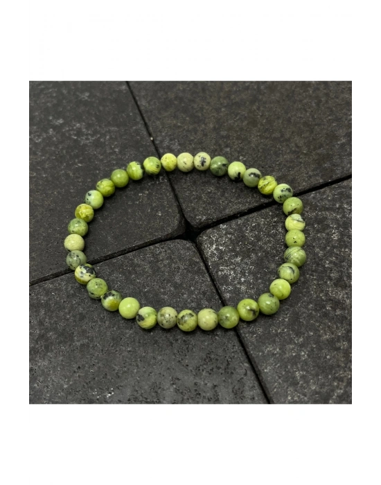 SERTİFİKALI Yeşim 6mm Doğal Taş Bileklik