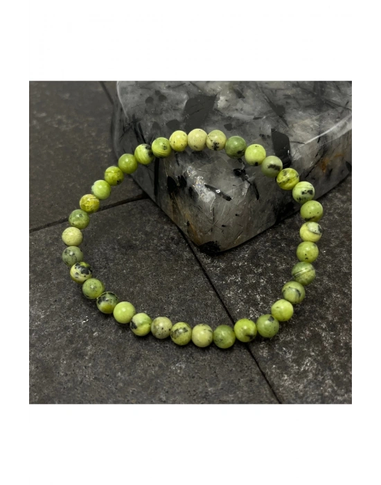 SERTİFİKALI Yeşim 6mm Doğal Taş Bileklik