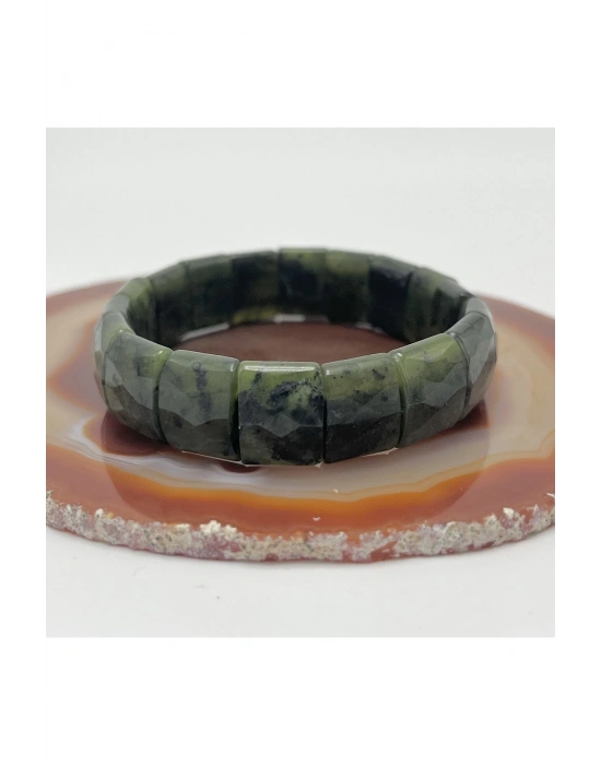 Sertifikalı Yeşim Doğal Taş Roleks Bileklik