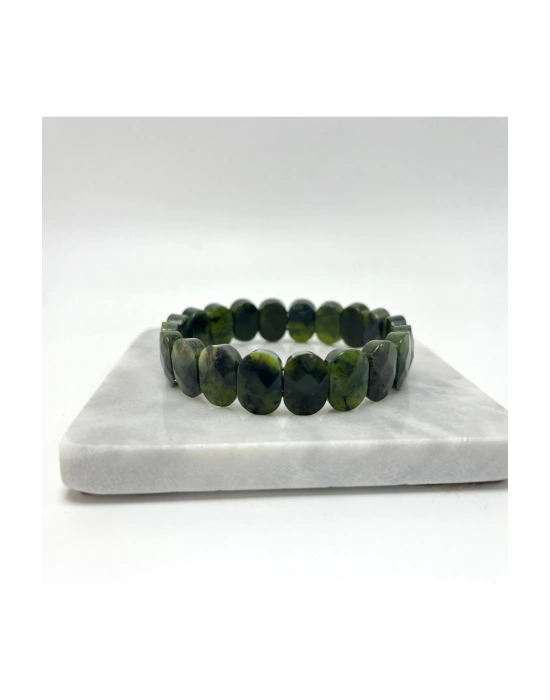 Sertifikalı Yeşim Doğal Taş Roleks Bileklik