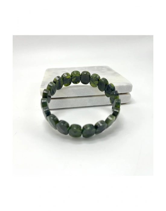 Sertifikalı Yeşim Doğal Taş Roleks Bileklik