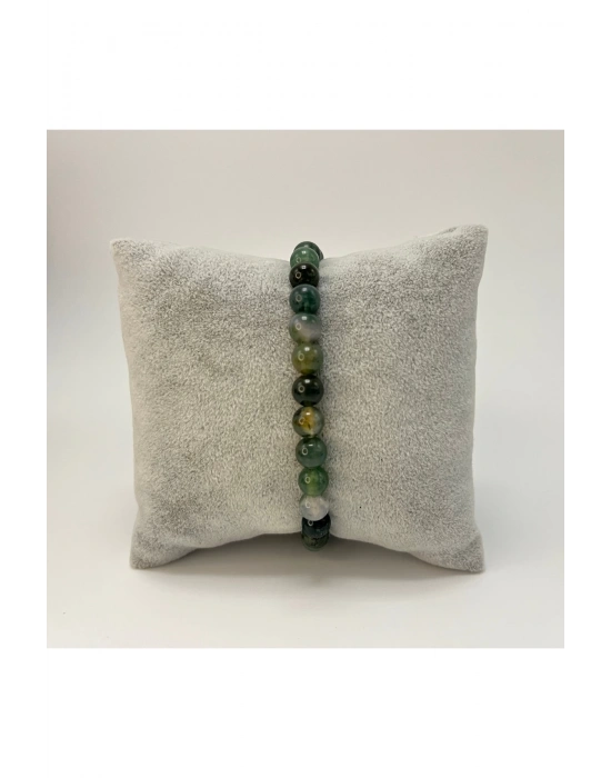SERTİFİKALI Yosunlu Akik 6mm Doğal Taş Bileklik
