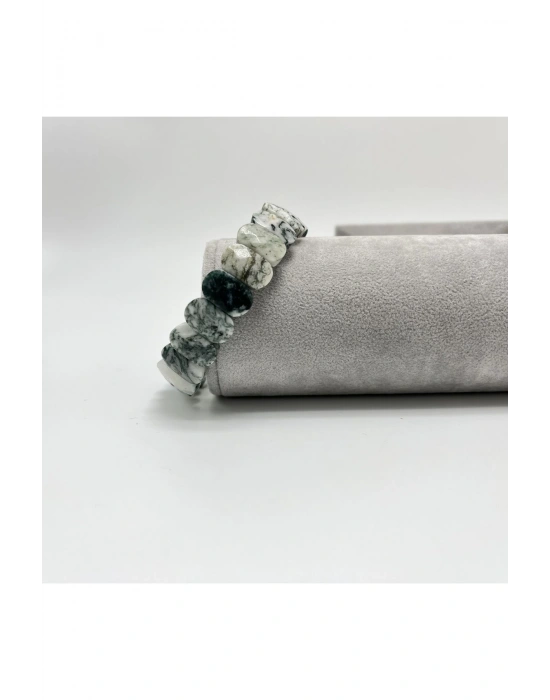 Sertifikalı Yosunlu Akik Doğal Taş Roleks Bileklik