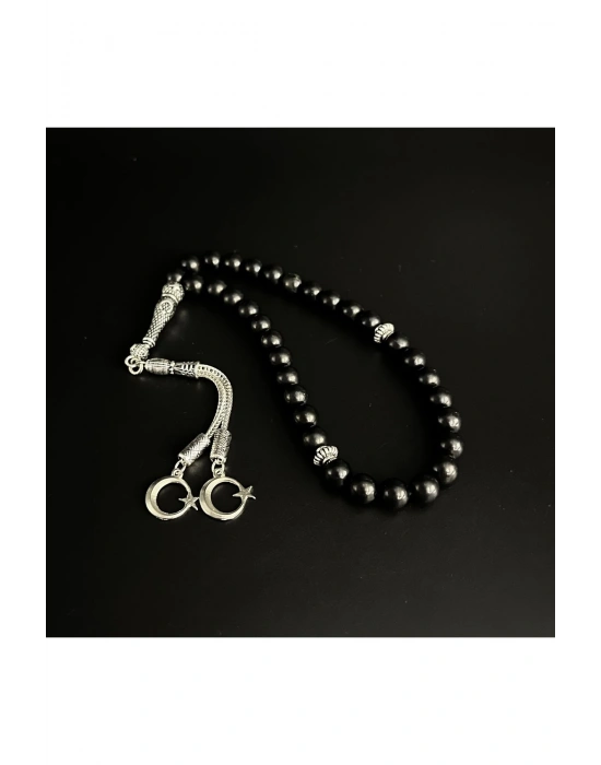Shungite 8mm 33lük Doğal Taş Tesbih
