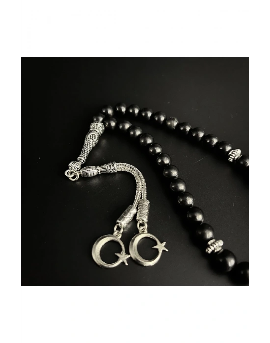 Shungite 8mm 33lük Doğal Taş Tesbih