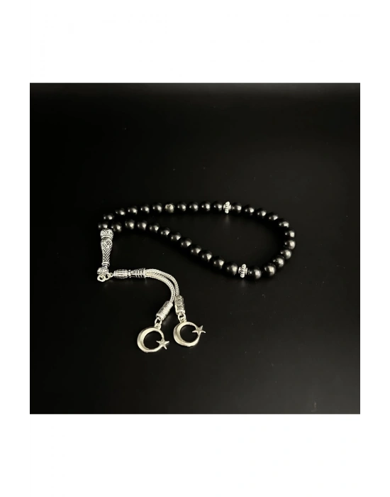 Shungite 8mm 33lük Doğal Taş Tesbih