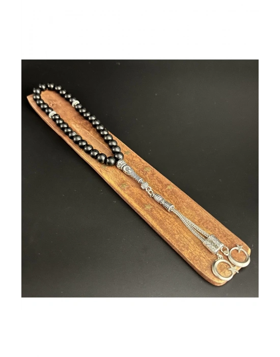 Shungite 8mm 33lük Doğal Taş Tesbih