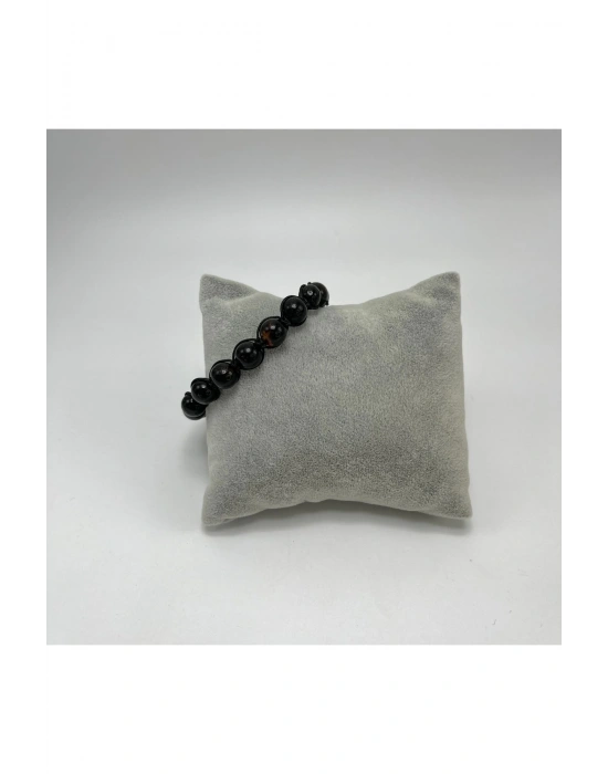 UNİSEX DAMLA KEHRİBAR BİLEKLİK 8MM MAKROME