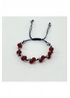 Sertifikalı 6mm Ipli Kırmızı Akik Doğal Taş Bileklik - Ayarlanabilir Ölçü