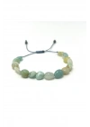 Sertifikalı Amazonit Natural Kesim Makrome Doğal Taş Bileklik Ayarlanabilir Ölçü