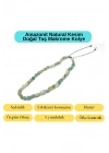 Sertifikalı Amazonit Natural Kesim Makrome Doğal Taş Kolye Ayarlanabilir Ölçü
