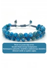 SERTİFİKALI Apatit Çift Sıra Doğal Taş Makrome Bileklik Ayarlanabilir Ölçü