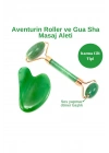 Sertifikalı Aventurin 1. Sınıf Kalite Roller ve Gua Sha Doğal Taş Masaj Aleti Takım