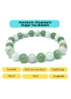 Sertifikalı Aventurin ve Akuamarin Doğal Taş Misinalı Bileklik 8mm