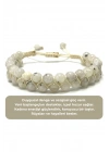 SERTİFİKALI Ay Taşı Çift Sıra Doğal Taş Makrome Bileklik Ayarlanabilir Ölçü