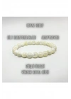 Sertifikalı Beyaz Sedef 8mm Elastik Misinalı Doğal Taş Bileklik