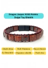 Sertifikalı Dragon Jasper Kilit Kapama Roleks Doğal Taş Deri Bileklik