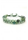 SERTİFİKALI Florit Çift Sıra Doğal Taş Makrome Bileklik Ayarlanabilir Ölçü