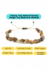 Sertifikalı Güneş Taşı Natural Kesim Makrome Doğal Taş Bileklik Ayarlanabilir Ölçü