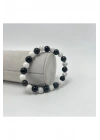 Sertifikalı Havlit Obsidyen Doğal Taş Misinalı Bileklik 8mm