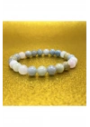 Sertifikalı Helkum (HELİDOR-AKUAMARİN-MORGANİT)8mm Elastik Misinalı Doğal Taş Bileklik
