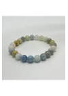 Sertifikalı Helkum (HELİDOR-AKUAMARİN-MORGANİT)8mm Elastik Misinalı Doğal Taş Bileklik