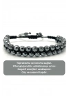 SERTİFİKALI Hematit Çift Sıra Doğal Taş Makrome Bileklik Ayarlanabilir Ölçü