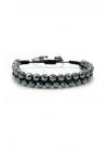 SERTİFİKALI Hematit Çift Sıra Doğal Taş Makrome Bileklik Ayarlanabilir Ölçü