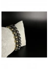 SERTİFİKALI  Hematit GOLD VE SİYAH Renk 2li Kombin Makrome Doğal Taş Bileklik 8mm