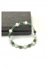 SERTİFİKALI İnci - Aventurin 6mm Doğal Taş Misinalı Bileklik