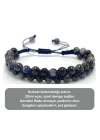 SERTİFİKALI İyolit Çift Sıra Doğal Taş Makrome Bileklik Ayarlanabilir Ölçü
