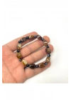 Sertifikalı Kahverengi ve Siyah Akik Doğal Taş Bileklik