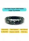 Sertifikalı Kan Baba Jasper Kilit Kapama Roleks Doğal Taş Deri Bileklik