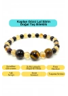 Sertifikalı Kaplan Gözü - Lal - Sitrin Doğal Taş Bileklik Misinalı
