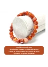 SERTİFİKALI Kırmızı Akik Küp Kesim Lastikli Doğal Taş Bileklik 8 mm