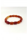 SERTİFİKALI Kırmızı Akik Özel Kesim Doğal Taş Misinalı Bileklik