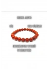 Sertifikalı Kırmızı Jasper 8mm Elastik Misinalı Doğal Taş Bileklik
