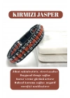 Sertifikalı Kırmızı Jasper Disk Model Doğal Taş Erkek Bileklik Kilitli Kapama