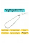 Sertifikalı Kristal Kuvars Natural Kesim Makrome Doğal Taş Kolye Ayarlanabilir Ölçü