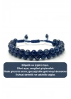 SERTİFİKALI Lapis Lazuli Çift Sıra Doğal Taş Makrome Bileklik Ayarlanabilir Ölçü