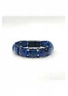 Sertifikalı Lapis Lazuli Kilit Kapama Roleks Doğal Taş Deri Bileklik