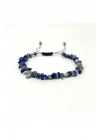 SERTİFİKALI Lapis Lazuli Saçaklı Model Doğal Taş Makrome Bileklik Ayarlanabilir Ölçü